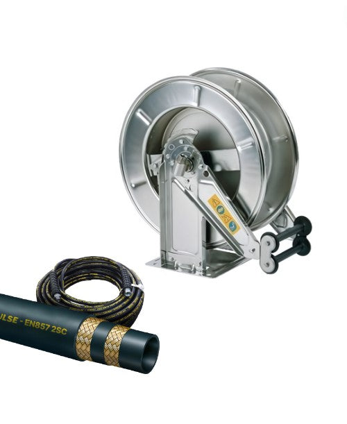 Ramex 20Mtr Stainless Steel Retractable Hose Reel with Hose
